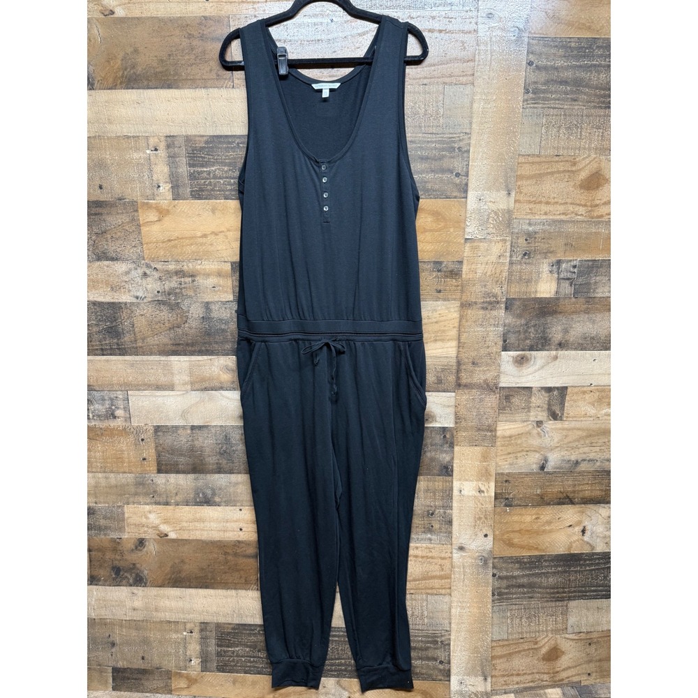 Victoria's Secret‎ Black Henley Sleeveless Jumper Drawstring Jogger Jumpsuit XL